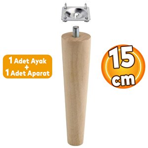 Ahşap Mobilya Koltuk Kanepe Tv Ünitesi Sehpa Ayağı Ayakları M8 Civatalı 15 Cm + Bağlantı Aparatlı