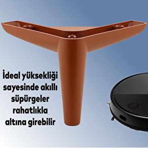 Piko Lüks Mobilya Kanepe Sehpa Tv Ünitesi Koltuk Ayağı 12 Cm Kahverengi Baza Ayak