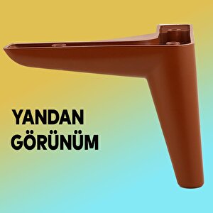 Piko Lüks Mobilya Kanepe Sehpa Tv Ünitesi Koltuk Ayağı 12 Cm Kahverengi Baza Ayak