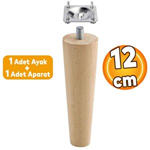 Ahşap Mobilya Koltuk Kanepe Sehpa Masa Ayağı Ayakları M8 Civatalı 12 Cm + Bağlantı Aparatlı
