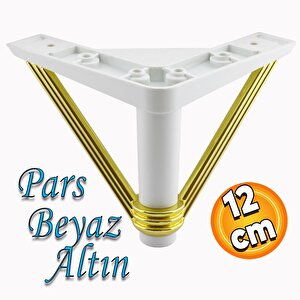 Pars Lüks Mobilya Oturma Grubu Kanepe Sehpa Tv Ünitesi Koltuk Ayağı Baza Ayakları Beyaz Altın 12 Cm