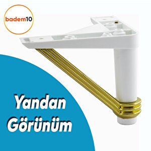 Pars Lüks Mobilya Oturma Grubu Kanepe Sehpa Tv Ünitesi Koltuk Ayağı Baza Ayakları Beyaz Altın 12 Cm