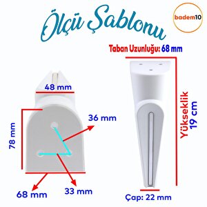 Nota Mobilya Kanepe Sehpa Tv Ünitesi Koltuk Ayağı Baza Ayakları Yükseltici Beyaz Gümüş Krom 19 Cm