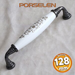 Gerçek Porselen Beyaz Füme 128 Mm Kulp Çekmece Mobilya Mutfak Kulplar Kulbu Dolabı Dolap Kapak Kulpu