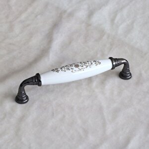 Gerçek Porselen Beyaz Füme 128 Mm Kulp Çekmece Mobilya Mutfak Kulplar Kulbu Dolabı Dolap Kapak Kulpu