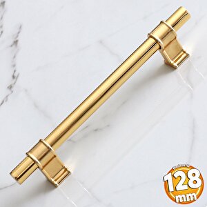 Hisar 128 Mm Gold Metal Kulp Mobilya Çekmece Mutfak Dolabı Dolap Altın Kulpları Kulbu Kulpu 12.8 Cm