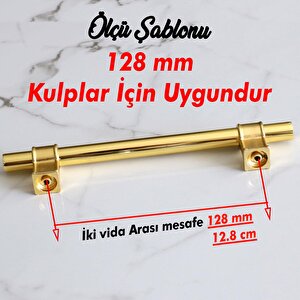Hisar 128 Mm Gold Metal Kulp Mobilya Çekmece Mutfak Dolabı Dolap Altın Kulpları Kulbu Kulpu 12.8 Cm