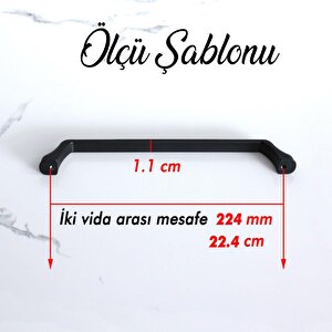 Defne 224 Mm Siyah Kulp Mobilya Mutfak Çekmece Dolap Dolabı Kapak Kulbu Kulpları Kulpu Metal 22.4 Mm