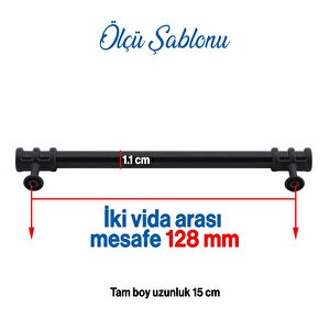 Sümbül Mobilya Mutfak Dolabı Çekmece Dolap Kulpları Kapak Kulpu Kulbu Siyah 128 Mm Metal Kulp