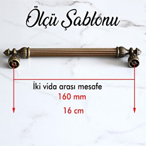 Şah 160 Mm Antik Sarı Kulp Mobilya Mutfak Çekmece Dolap Kapak Kulpları Kulb Dolabı Metal Kulpu