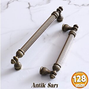 Şah 128 Mm Antik Sarı Kulp Metal Dolap Mobilya Çekmece Kapak Kulpları Mutfak Kulb Dolabı Kulpu Metal