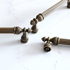 Şah 128 Mm Antik Sarı Kulp Metal Dolap Mobilya Çekmece Kapak Kulpları Mutfak Kulb Dolabı Kulpu Metal