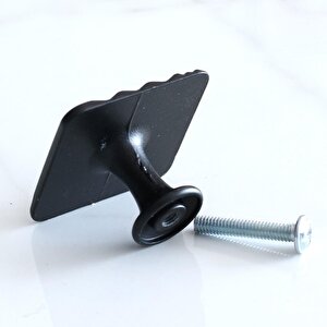 Kare Dalga Düğme Mat Siyah Kulp Mobilya Mutfak Dolabı Çekmece Dolap Kulpları Kapak Kulpu Kulb Metal