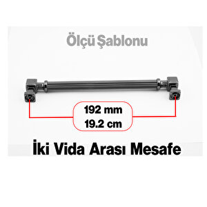 Talas Füme Çizgili Metal Lüks Kulp 192 mm 19.2 cm Mobilya Mutfak Çekmece Dolabı Dolap Kulpları Kulb