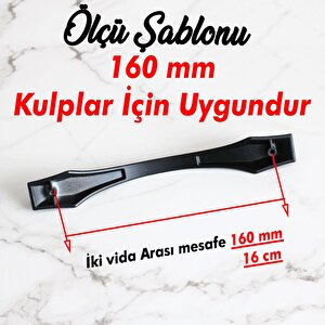 Elmas Kulp 160 Mm Siyah Metal Mobilya Mutfak Çekmece Dolabı Dolap Kapak Kulpları Kulbu Kulpu 16 Cm