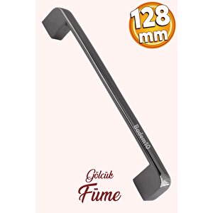 Gölcük Oval Mobilya Mutfak Dolap Çekmece Dolabı Kapak Metal Kulpu Kulbu Kulpları Füme 128 Mm-12.8 Cm