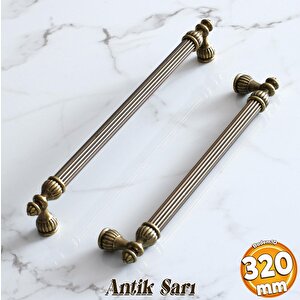 Şah 320 Mm Eskitme Antik Sarı  Metal Mobilya Mutfak Çekmece Kapak Dolap Dolabı Kulpu Kulbu Kulpları