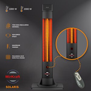Mirkraft Solaris 2000 W Karbon Elektrikli Isıtıcı – Gösterge Paneli Ve Uzaktan Kumanda Özellikli