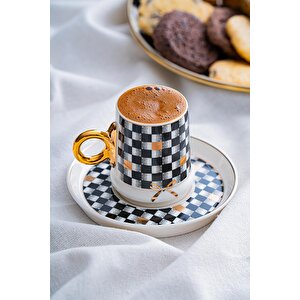 Almond 6 Kişilik Porselen Kahve Fincanı Takımı - 90 Ml