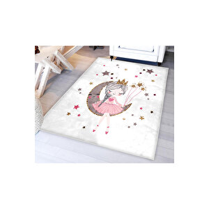 Prenses Kız Bambu Çocuk Odası Halısı 100x150 cm