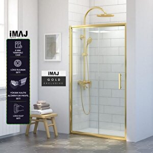 İmaj Gold İki Duvar Arası 1 Sabit 1 Sürgü Duşakabin160 - H:190 Cm 160 cm