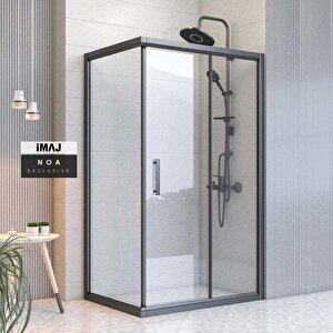 Noa Sabit Panelli Dikdörtgen Duş Kabin80*90 H190 - H:190 Cm 80x90 cm