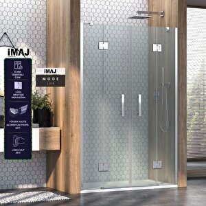 Mode Lüx Menteşeli İki Duvar Arası 2 Sabit  2 Açılır Duşakabin 156 H195 156 cm