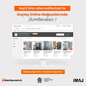 Mode Lüx 1 Sabit 1 Açılır Duvardan Menteşeli Duşakabin 125 H:195