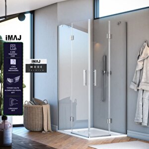 Mode Premium Menteşeli Sistem 2 Sabit 2 Açılır Köşe Duşakabin 120*120 H195 120x120 cm