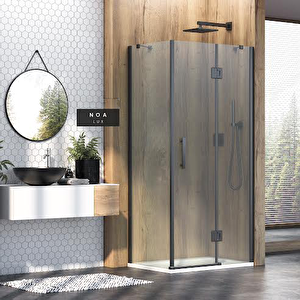 Noa Lüx Menteşeli Köşe Açılır 1 Sabit 1 Açılır Yan Panelli Duşakabin80*100 H195 80x100 cm