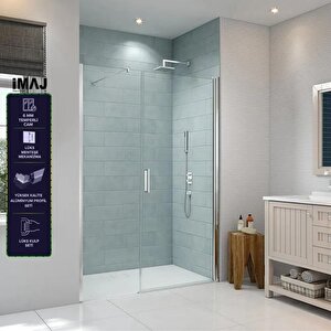 Mode Premium Boy Menteşeli Sistem Düz 1 Sabit 1 Açılır Duşakabin 146 H195 146 cm