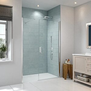 Mode Premium Boy Menteşeli Sistem Düz 1 Sabit 1 Açılır Duşakabin 163 H195 163 cm