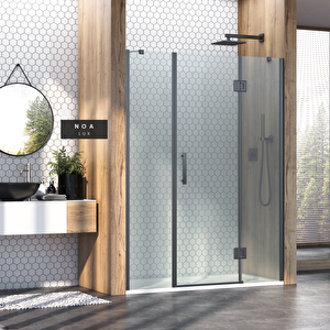 Noa Lüx Menteşeli İki Duvar Arası 2 Sabit 1 Açılır Duşakabin143 H195 143 cm