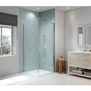 Mode Premium Boy Menteşeli Sistem 1 Sabit 1 Açılır Köşe Duşakabin100*100 H195 100x100 cm