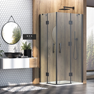 Noa Lüx Menteşeli Sistem 2 Sabit 2 Açılır Dikdörtgen Duşakabin90*140 H195