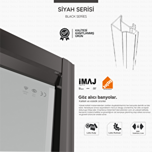 Myra Ice Sabit Panelli Dikdörtgen Duşakabin 90*140 H190 90x140 cm