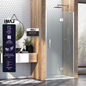 Mode Lüx 1 Sabit 1 Açılır Camdan Menteşeli Duşakabin 119 H:195 119 cm