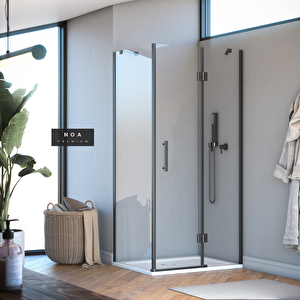 Noa Premium  Menteşeli Sistem 2 Sabit 1 Çalışır Yan Panelli Duşakabin 70*120 H195 70x120 cm