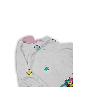 Sevimli Unicorn Desenli Tek Kişilik Pike Yastık Kılıflı