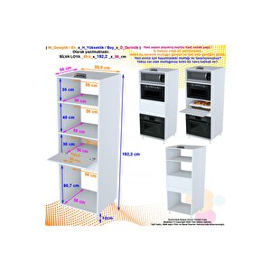 Elit Silva 59,6 Cm X 192,2 Cm X 56 Cm Tek Kapaklı Ankastre Fırın Dolabı
