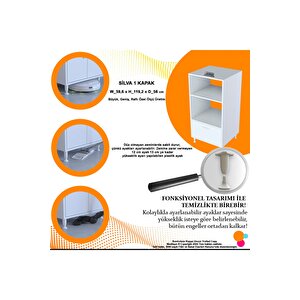Silva 59,6 X 119,2 X 56 Cm Tek Kapaklı Ankastre Fırın Ve Mutfak Dolabı