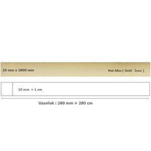 10 Mm X 2800 Mm Mat Altın Sibu Aynalı Pleksi Şerit Mobilya Süsü