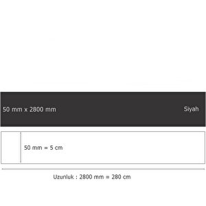 50 Mm X 2800 Mm Siyah Sibu Aynalı Pleksi Şerit Mobilya Süsü
