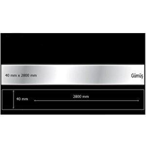 40 Mm X 2800 Mm Gümüş Sibu Aynalı Pleksi Şerit Mobilya Süsü