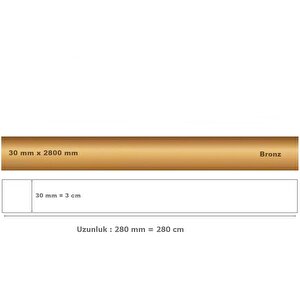 30 Mm X 2800 Mm Bronz Sibu Aynalı Pleksi Şerit Mobilya Süsü