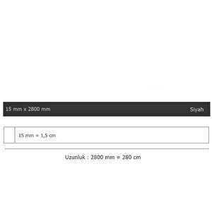 15 Mm X 2800 Mm Siyah Sibu Aynalı Pleksi Şerit Mobilya Süsü