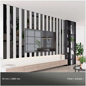50 Mm X 2800 Mm Antrasit Sibu Aynalı Pleksi Şerit Mobilya Süsü