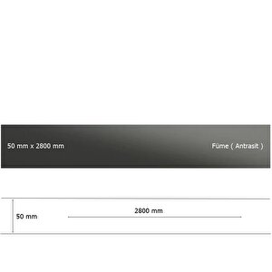 50 Mm X 2800 Mm Antrasit Sibu Aynalı Pleksi Şerit Mobilya Süsü