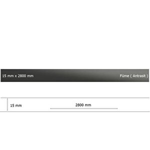 15 Mm X 2800 Mm Antrasit Sibu Aynalı Pleksi Şerit Mobilya Süsü