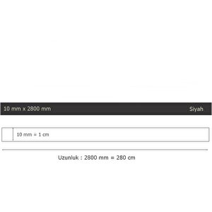 10 Mm X 2800 Mm Siyah Sibu Aynalı Pleksi Şerit Mobilya Süsü